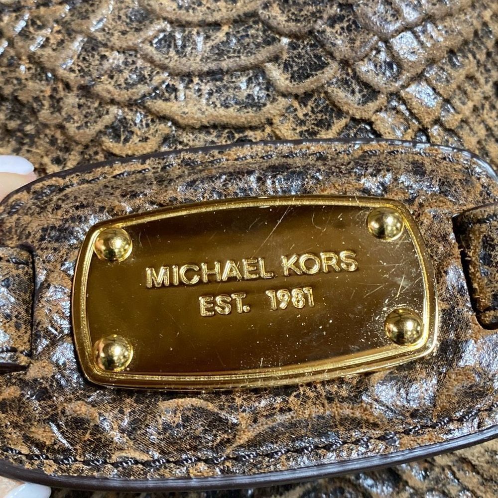 Michael Kors Hamilton Brown Python Snakeskin Leat… - image 16